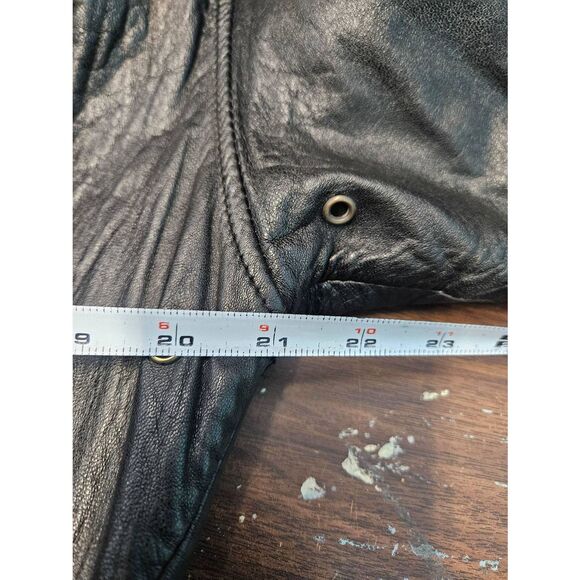 Express Vintage 80's black Leather Jacket Womens Size Small - Picture 12 of 13